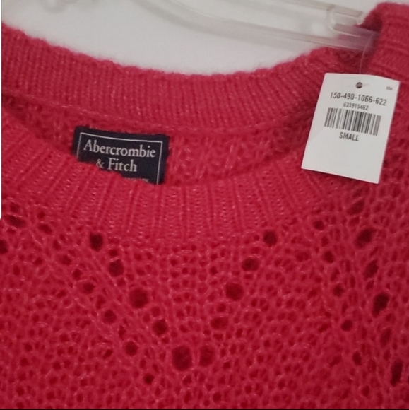 Abercrombie & Fitch Bright Pink Open knit Sweater - Picture 7 of 7